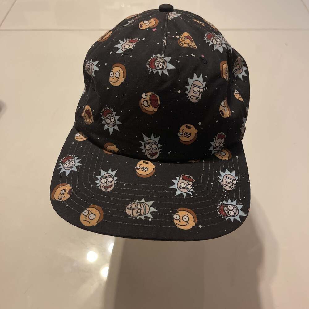 Rick and Morty Black All-Over Print Baseball Cap